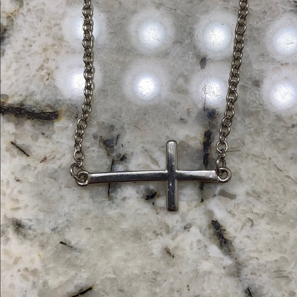 Silver cross necklace